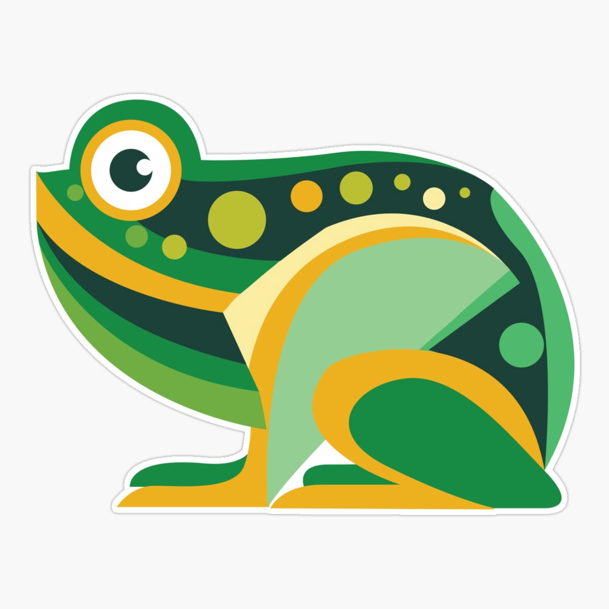 Splendid Sticker DOPASTICKER Splendid Frog - Mid Century Modern Design Sticker, Phone ...