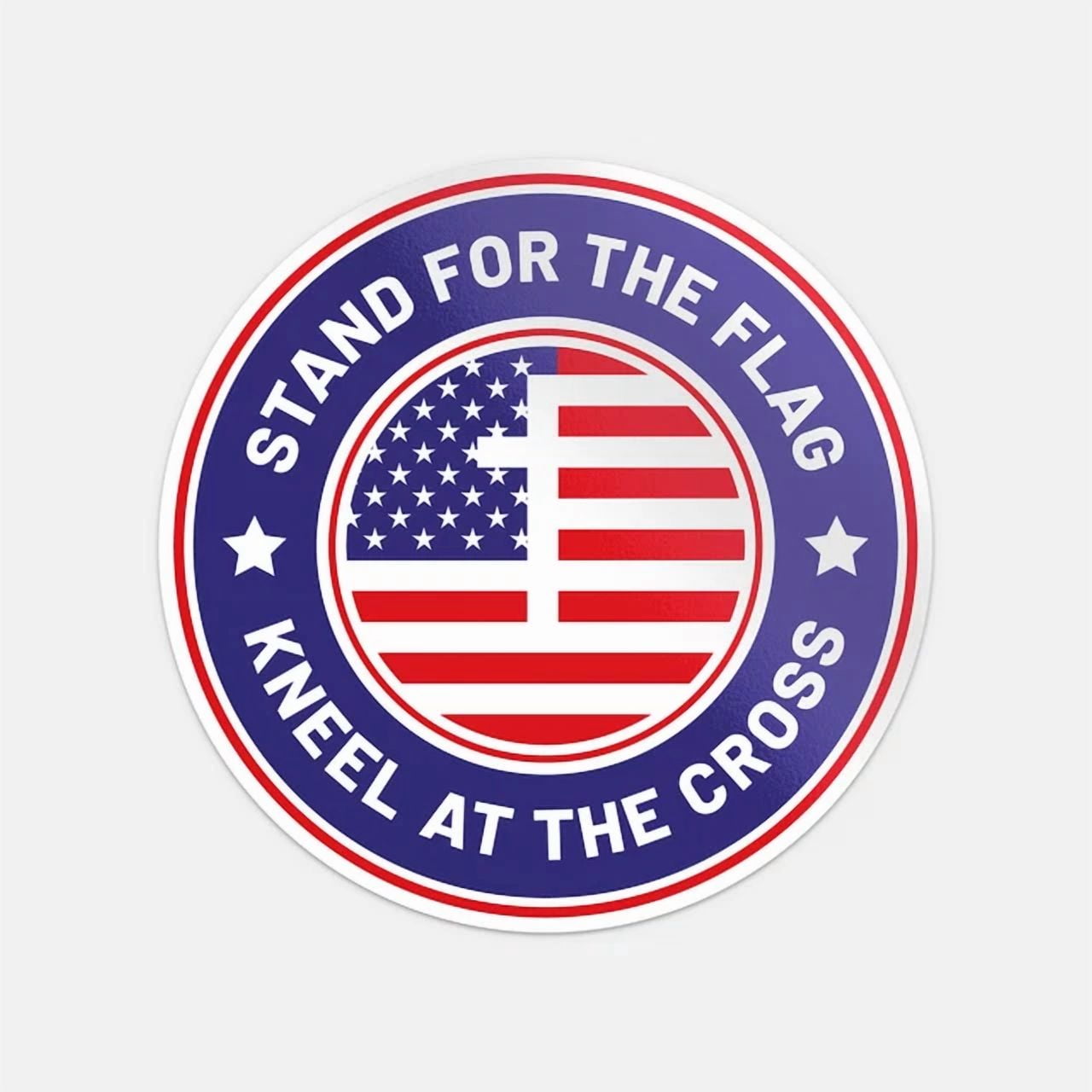 DOPASTICKER Stand For The Flag Kneel At The Cross Sticker Decal Phone ...