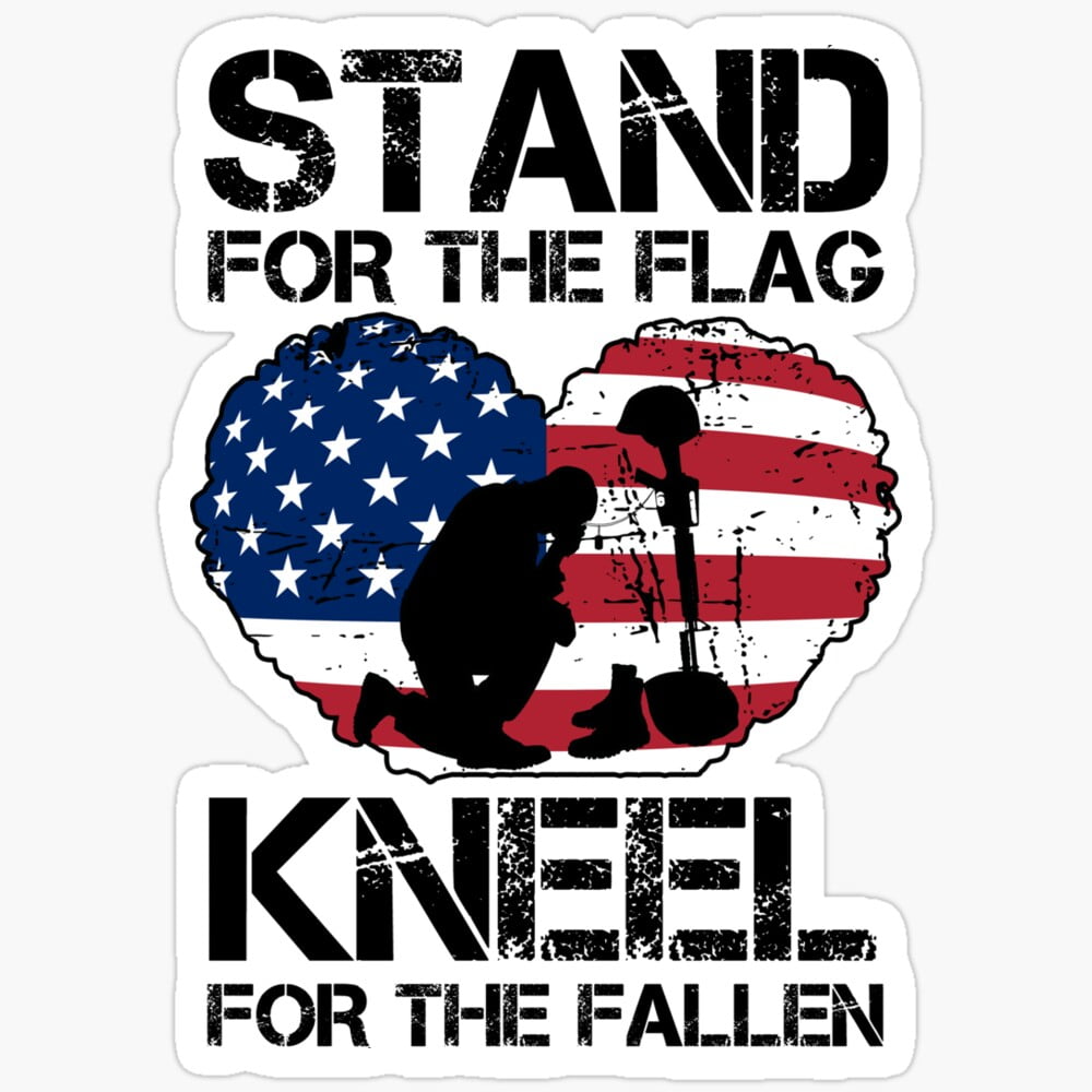 DOPASTICKER Stand For The Flag, Kneel For The Fallen! Sticker Phone ...