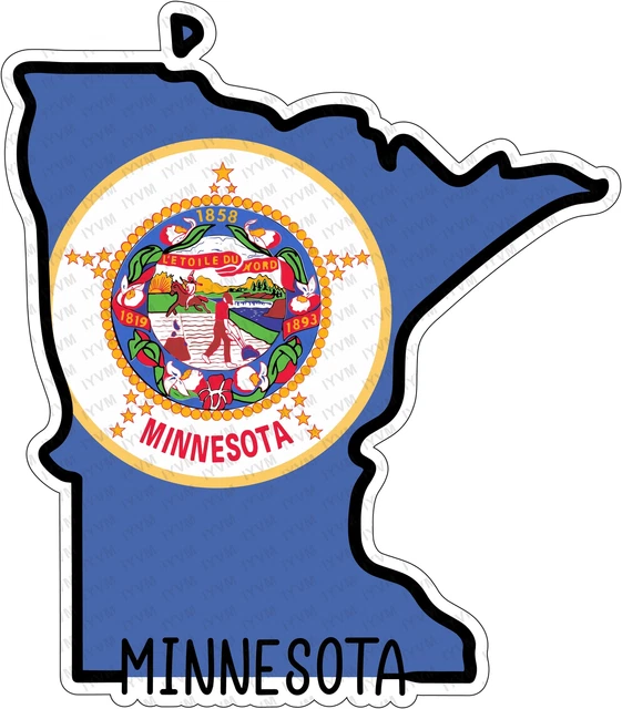 DOPASTICKER State Of Minnesota Flag Map Sticker Decal Usa Minnesota ...