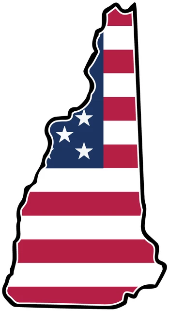 DOPASTICKER State Of New Hampshire Flag Map Sticker Decal Usa New ...