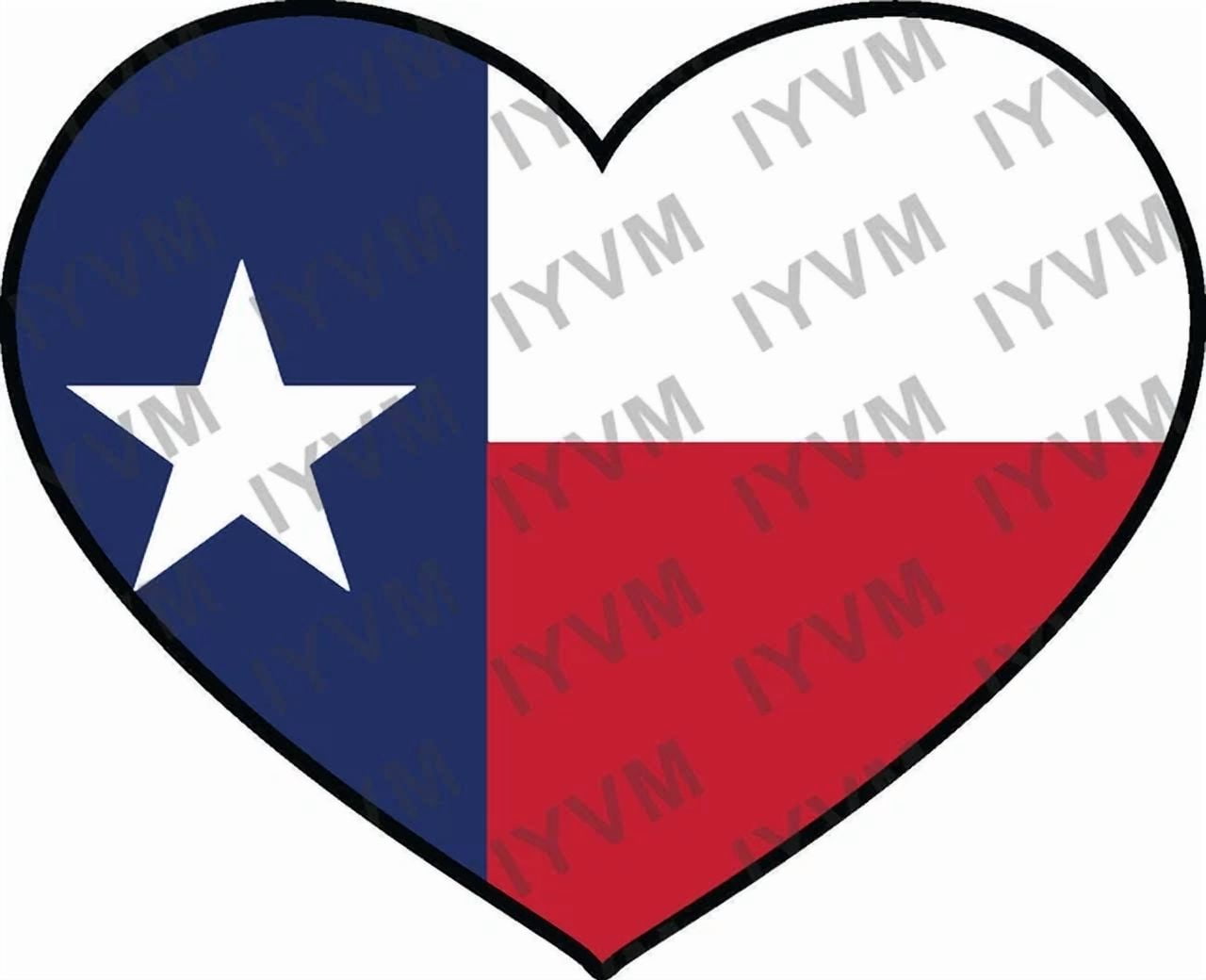 Texas Flag Heart Vinyl Sticker - Decal For Car, Phone, Laptop & More
