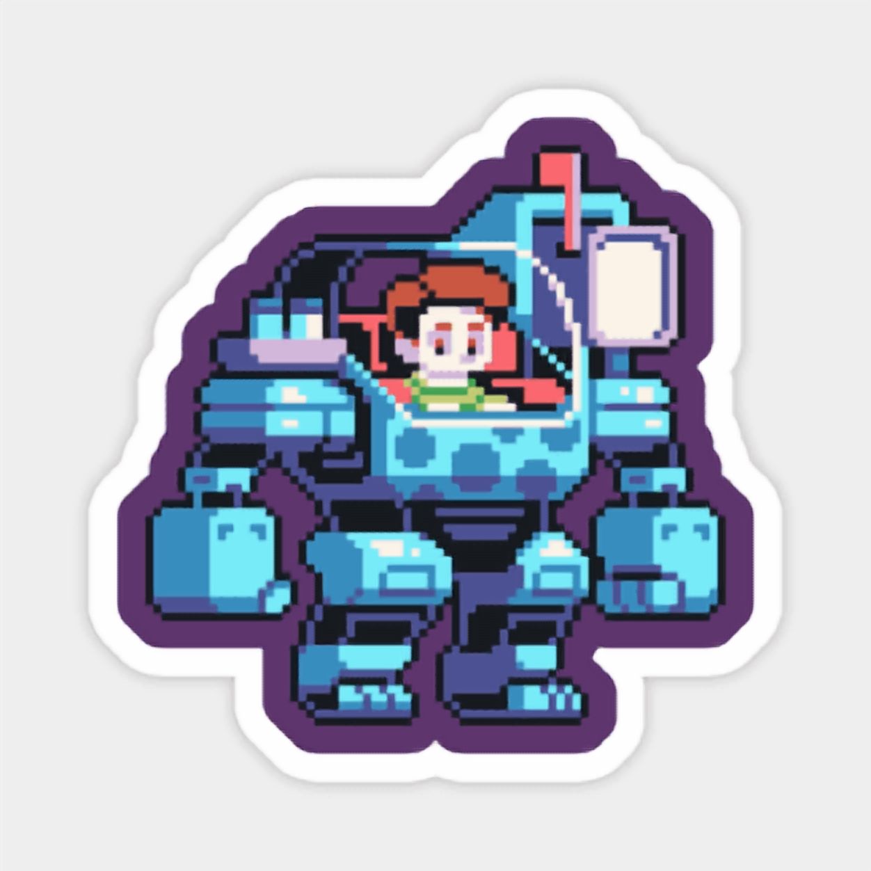 Steve Mech DOPASTICKER Steve Wearing A Mech Suit, Phone Sticker, Latop Sticker ...
