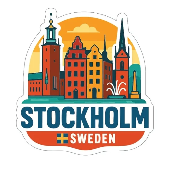 DOPASTICKER Stockholm Sweden Sticker Decal City Skyline Landmark Design ...