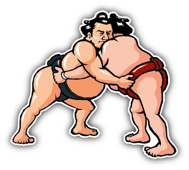 DOPASTICKER Sumo Fighters Cartoon Car Sticker Phone Decal Water Bottle ...