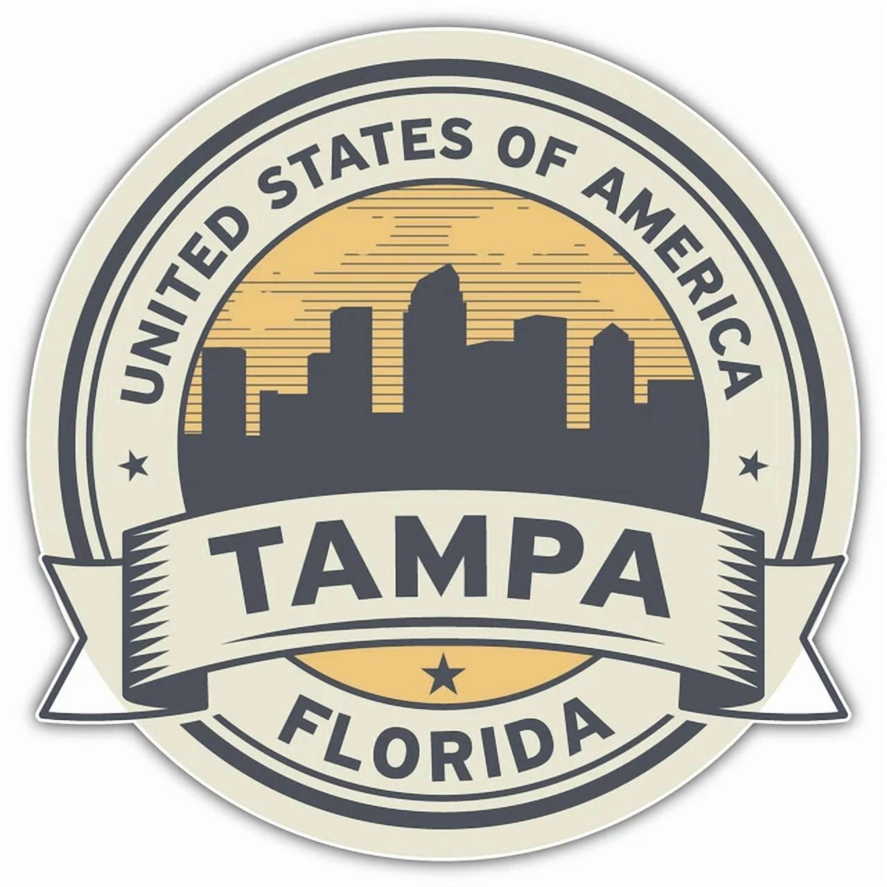 DOPASTICKER Tampa City Florida Usa State Retro Badge Car Sticker Phone ...