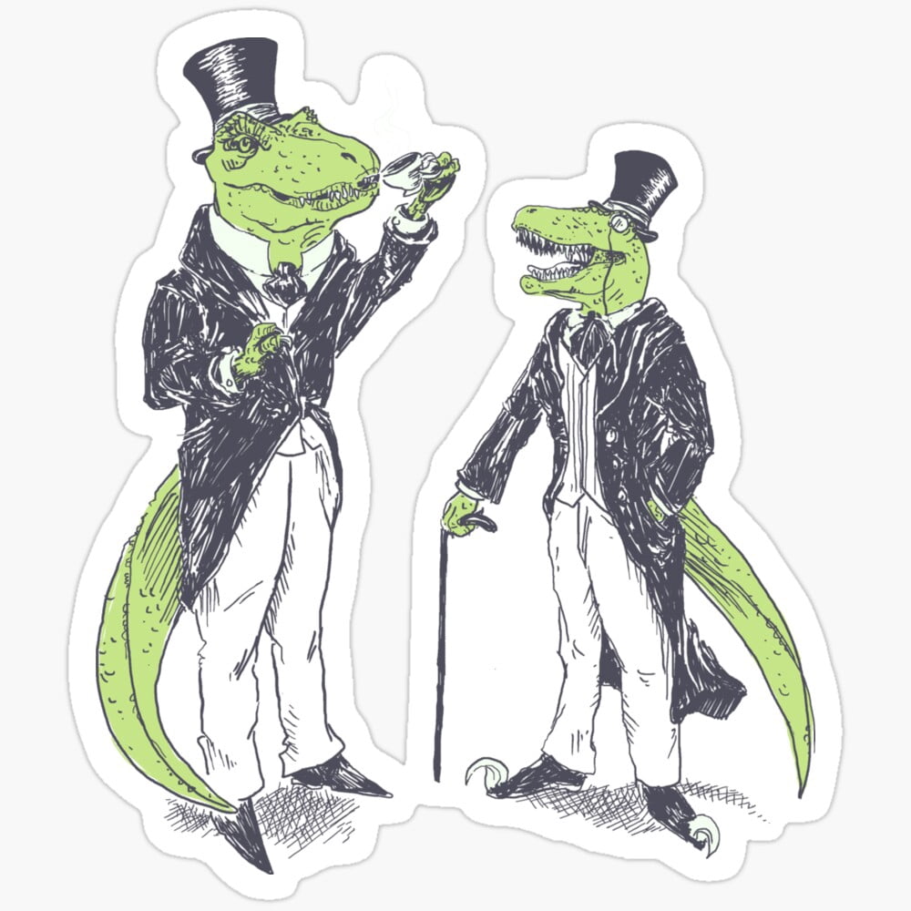 Sir Raptor DOPASTICKER Tea Rex And Velo Sir Raptor Sticker Phone Decal Water ...