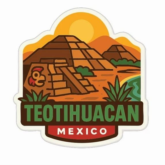 DOPASTICKER Teotihuacan Mexico Sticker Decal City Skyline Landmark ...
