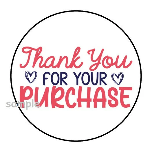 Purchase Sticker DOPASTICKER Thank You For Your Purchase Stickers Hearts Phone Decal ...