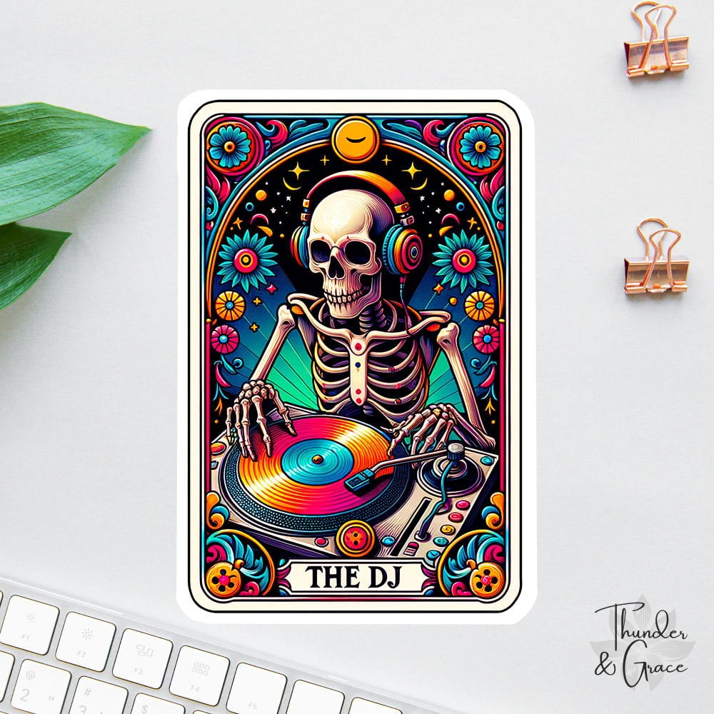 DOPASTICKER The Dj Tarot Card Stickers, Tarot Card Sticker, Music Lover ...