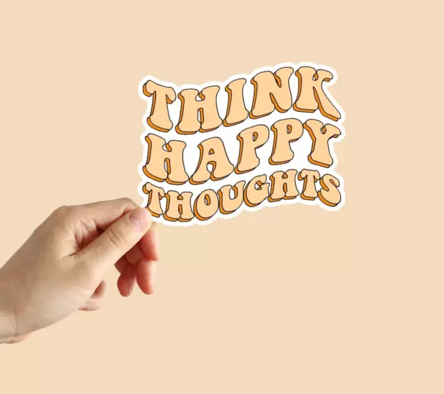 DOPASTICKER Think Happy Thoughts Sticker Positivity Sticker Phone Decal ...