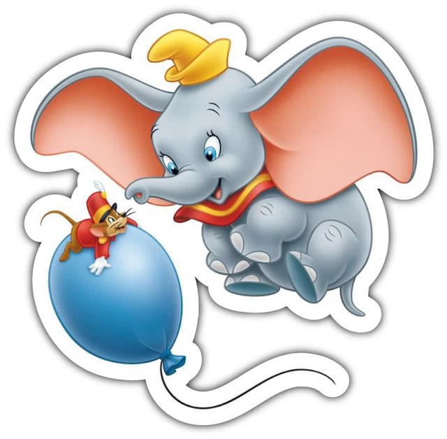 DOPASTICKER Timothy Mouse And Dumbo Cartoon Sticker Decal Phone Decal ...