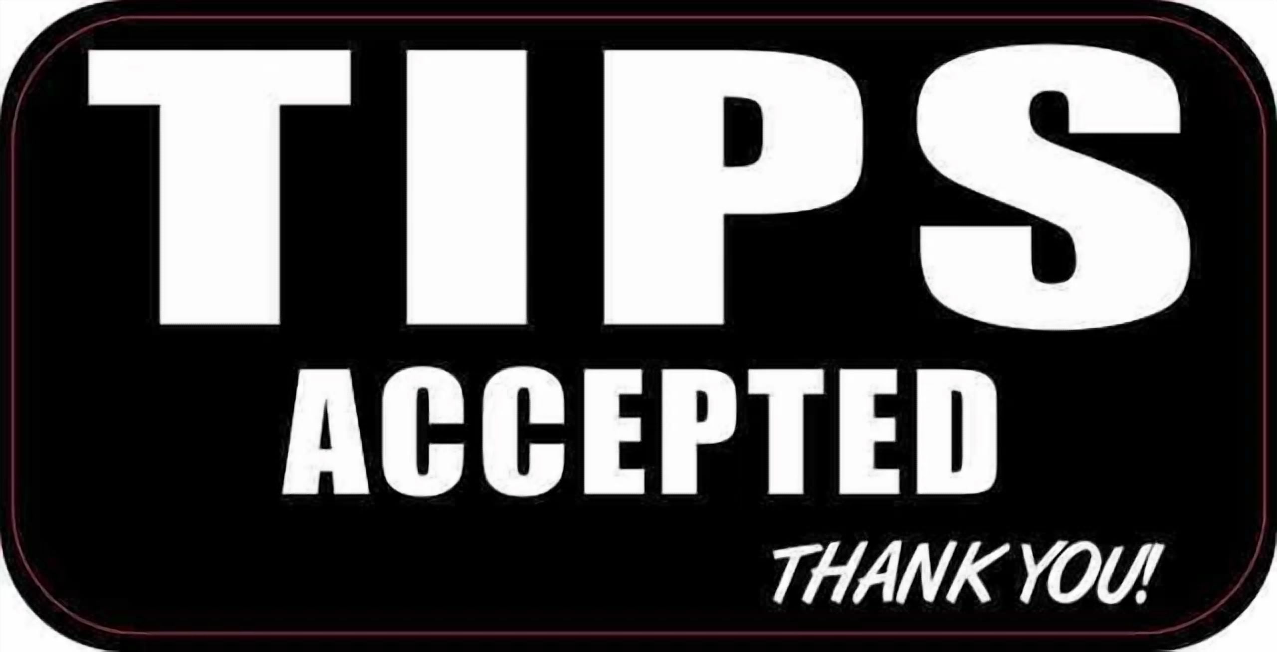 DOPASTICKER Tips Accepted Sticker Phone Sticker, Latop Sticker, Lover ...