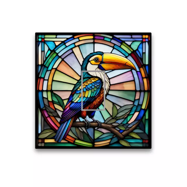 Curated visual reference: Fresh Look at Dopasticker Toucan Bird Stained Glass Style Opaque Light Switc H
