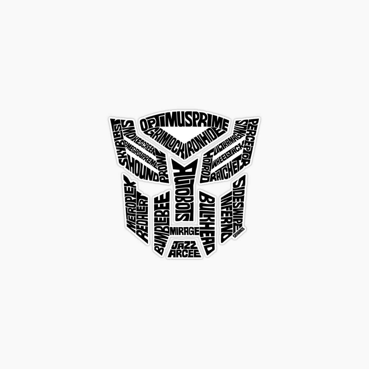 DOPASTICKER Transformer Autobots White Sticker, Phone Sticker Car ...