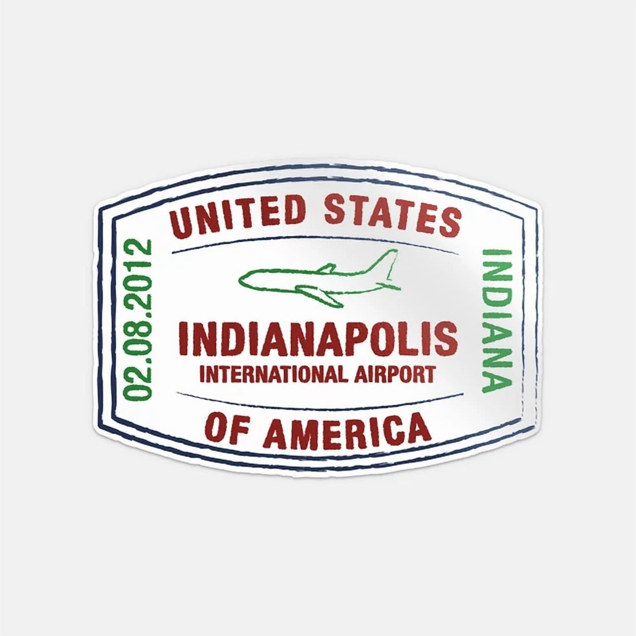 DOPASTICKER Travel International Airport Ind.Ia.Napolis Ind.Ia.Na Usa ...