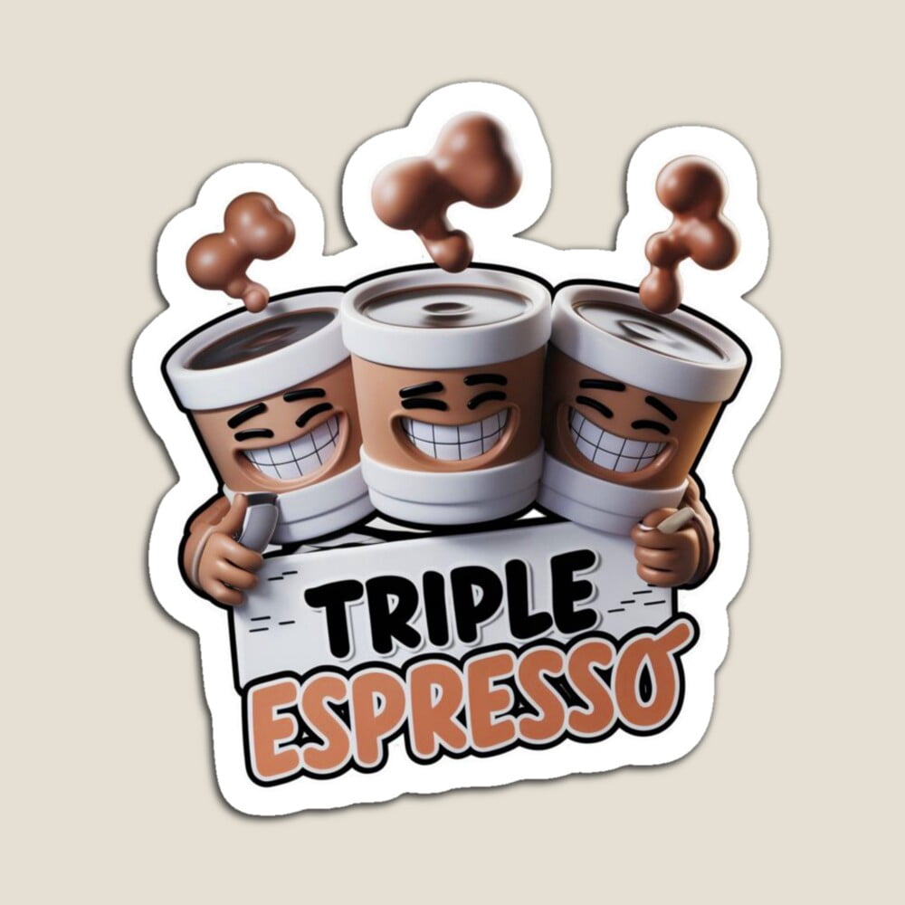 DOPASTICKER Triple Espresso Sticker Hot Trending Stickers Phone Decal ...