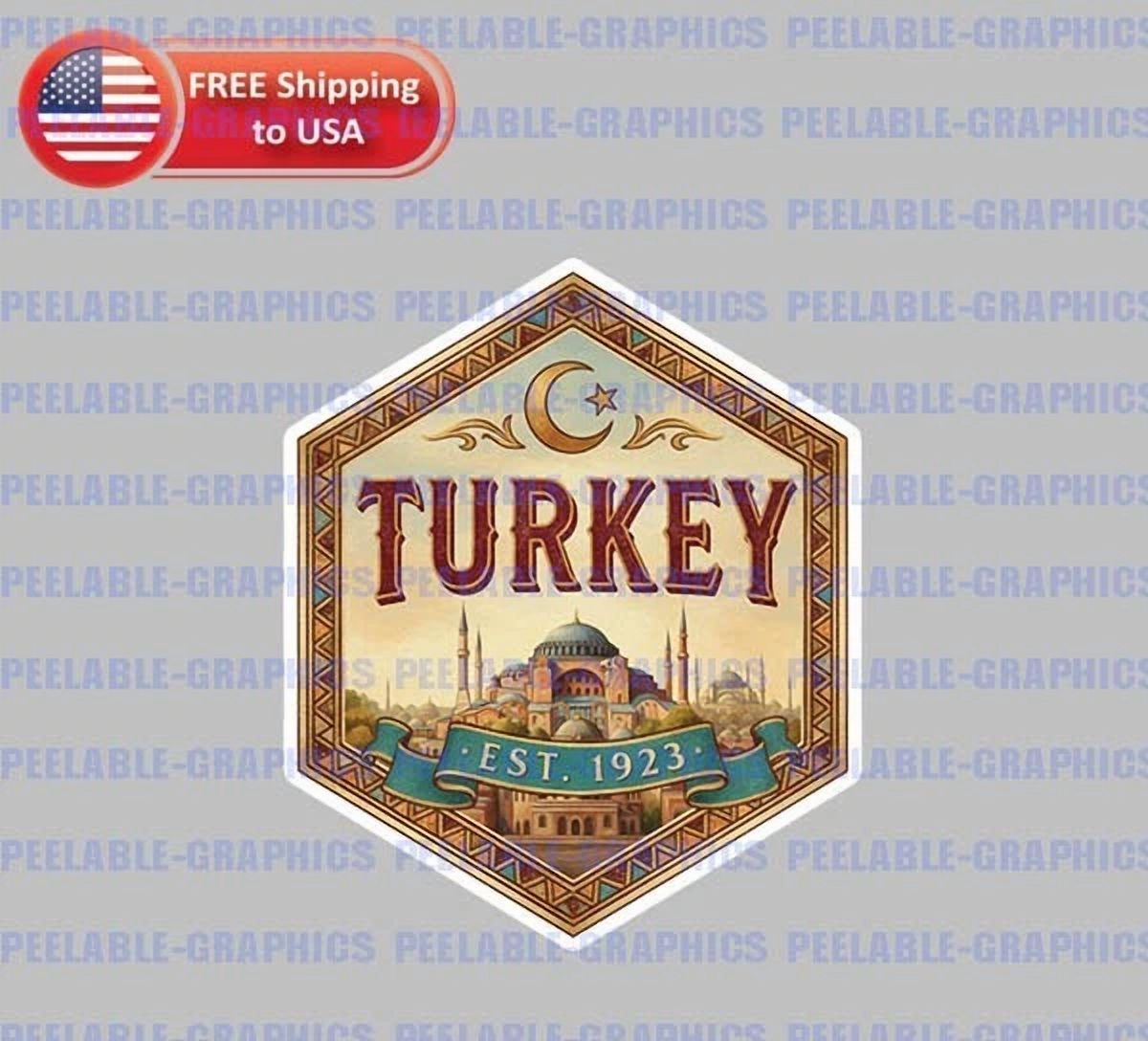 Turkey Exopy Sticker DOPASTICKER Turkey Country Souvenir Sticker Travel Luggage Sticker ...