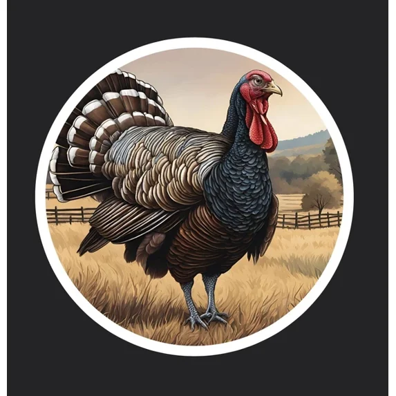 DOPASTICKER Turkey In Field Sticker Phone Decal Water Bottle Stickers ...