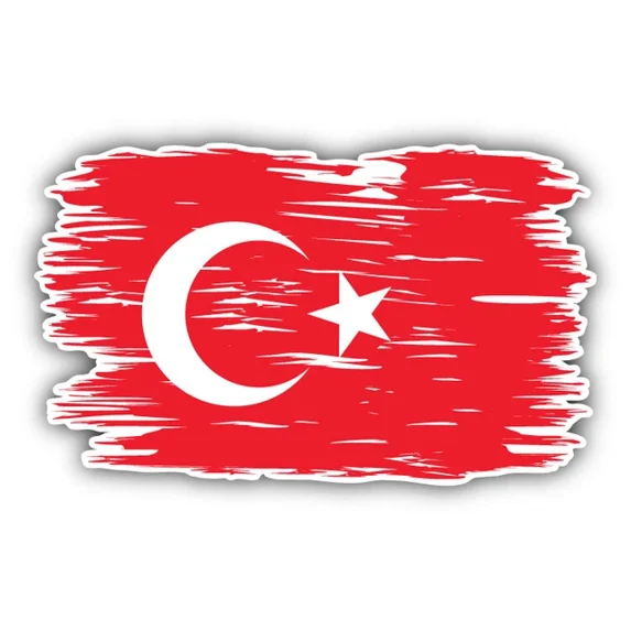 DOPASTICKER Turkey World Flag Sketch Sticker Decal Phone Decal Water ...