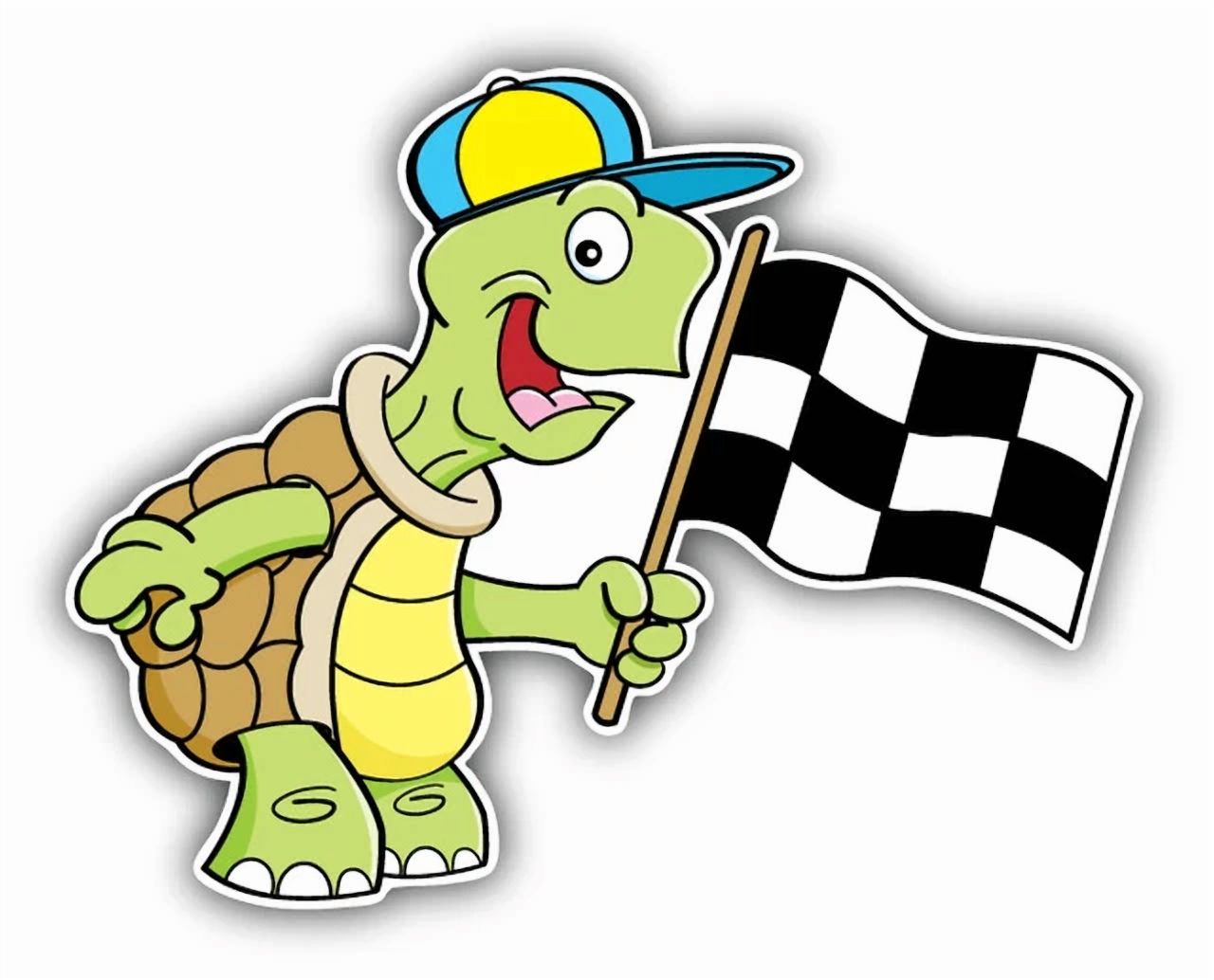 DOPASTICKER Turtle Checkered Flag Sticker Decal Phone Decal Water ...