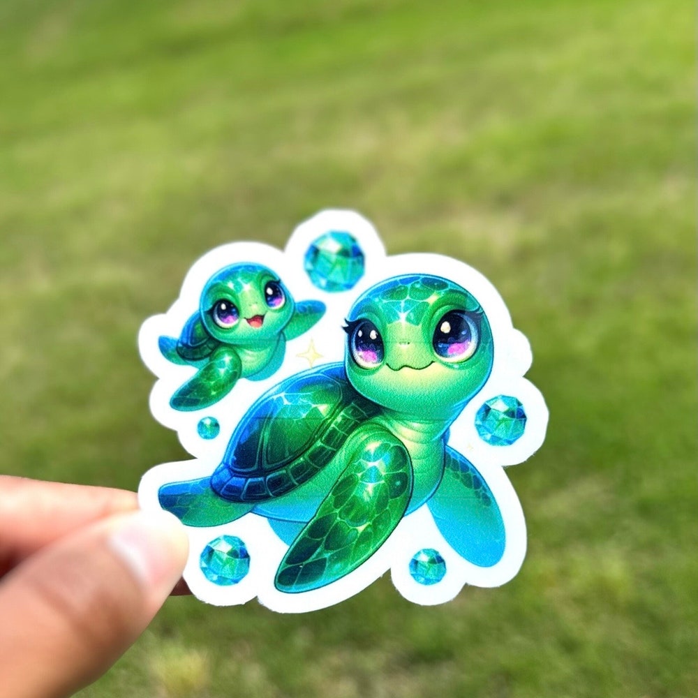 DOPASTICKER Turtle Sticker Ocean Sticer Cute Turtle Laptop Sticker Sea ...