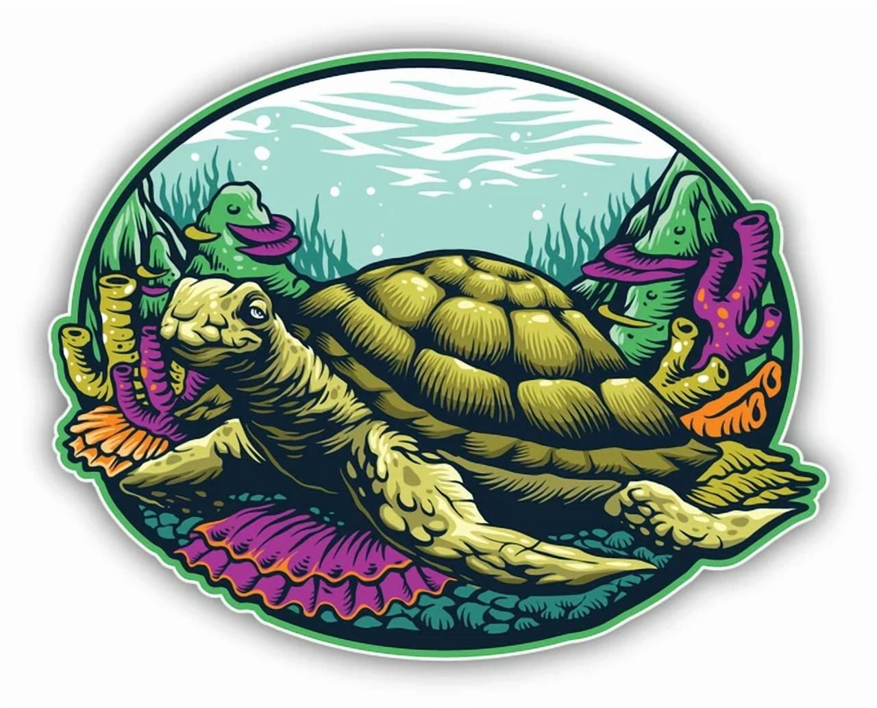 DOPASTICKER Turtle Sweet Home Sticker Decal Phone Decal Water Bottle ...