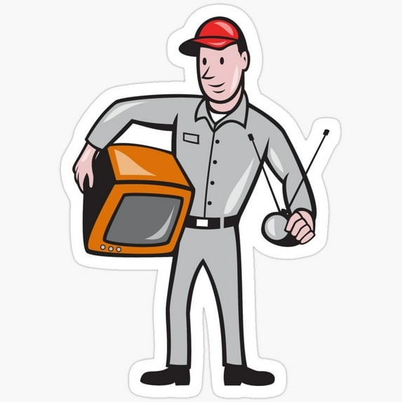 DOPASTICKER Tv Repairman Technician Sticker Phone Decal Water Bottle ...
