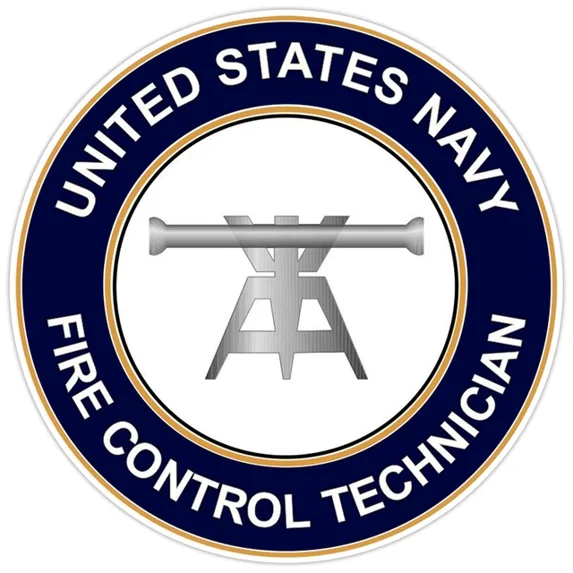 DOPASTICKER U.S. Navy Fire Control Technician Round Sticker Military ...