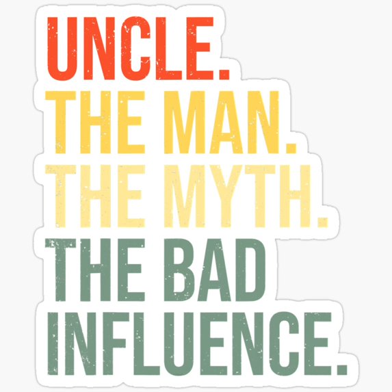Uncle Sarcastic Whiskey Glass - "The Man The Myth The Bad Influence" Engaged 11 Oz Crystal Glass, Gift For Uncles & Whiskey Lovers