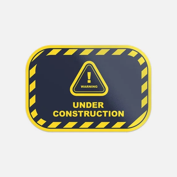 Under Project Sticker DOPASTICKER Under Construction Warning Sign Sticker Decal Phone Decal ...