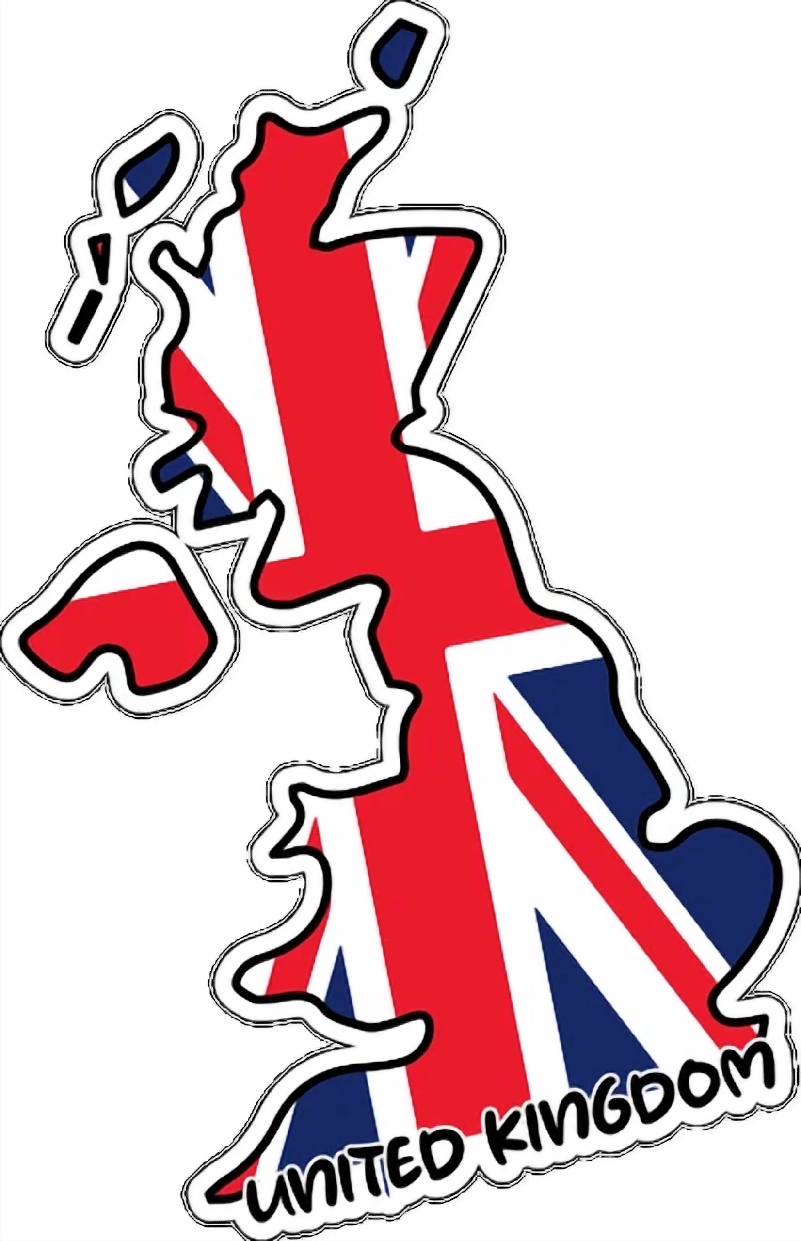 DOPASTICKER United Kingdom Map Flag Sticker Decal Phone Decal Water ...