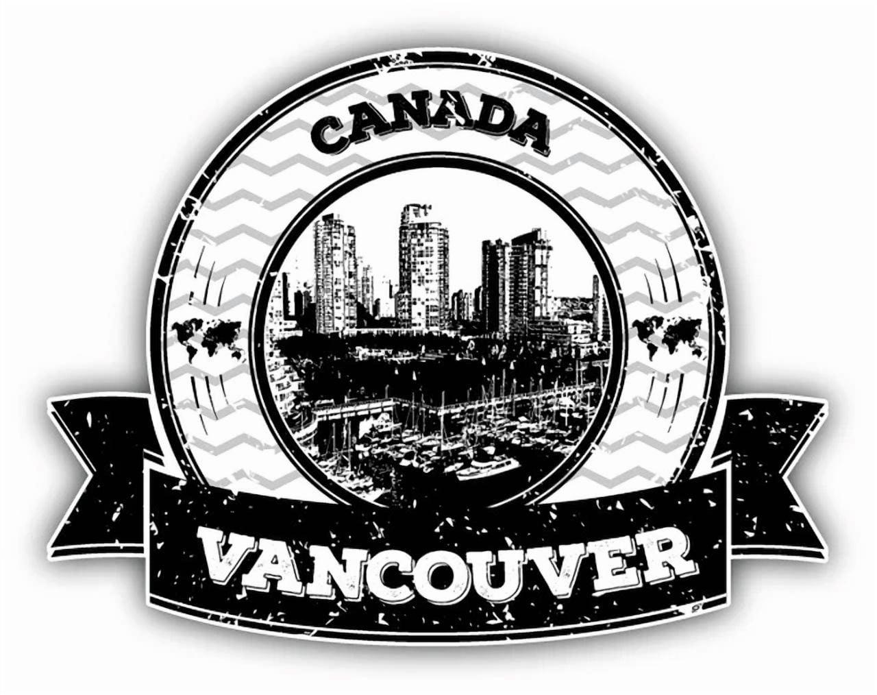 DOPASTICKER Vancouver Canada Grunge Rubber Travel Sticker Decal Phone ...