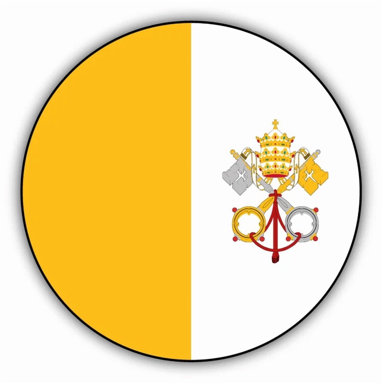DOPASTICKER Vatican City Round Flag Sticker Decal Phone Decal Water ...