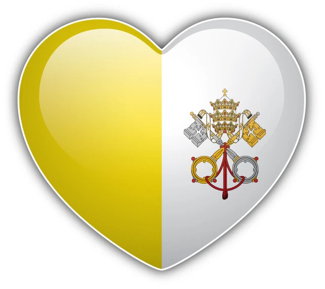 DOPASTICKER Vatican Glossy Heart Flag Sticker Decal Phone Decal Water ...
