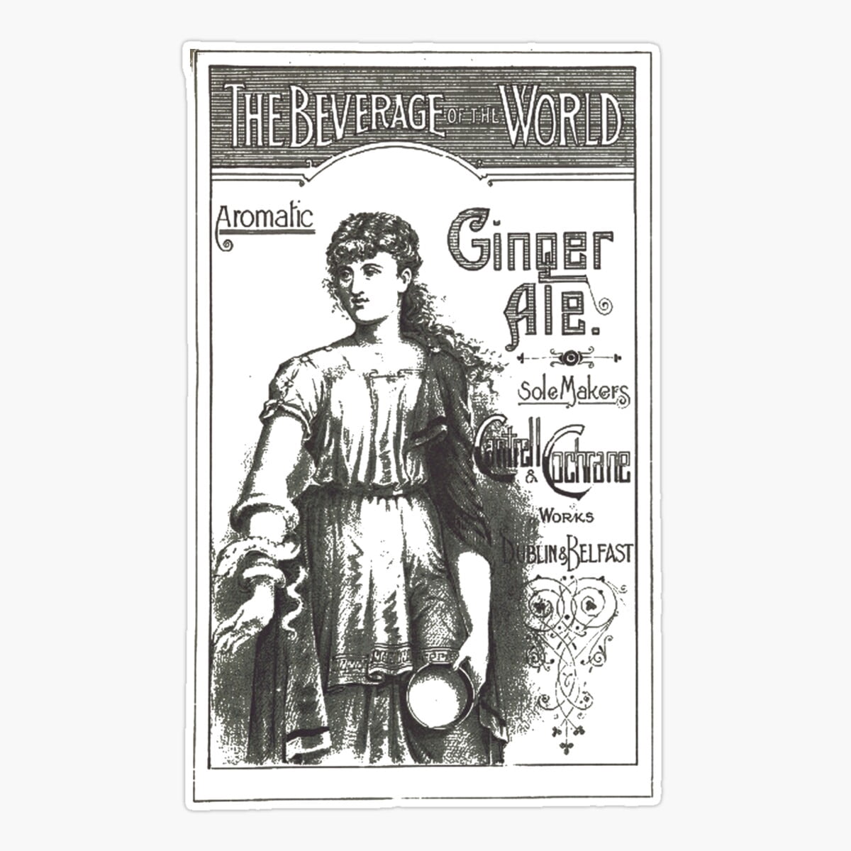 DOPASTICKER Vintage Advert For The Beverage Of The World Sticker, Phone ...