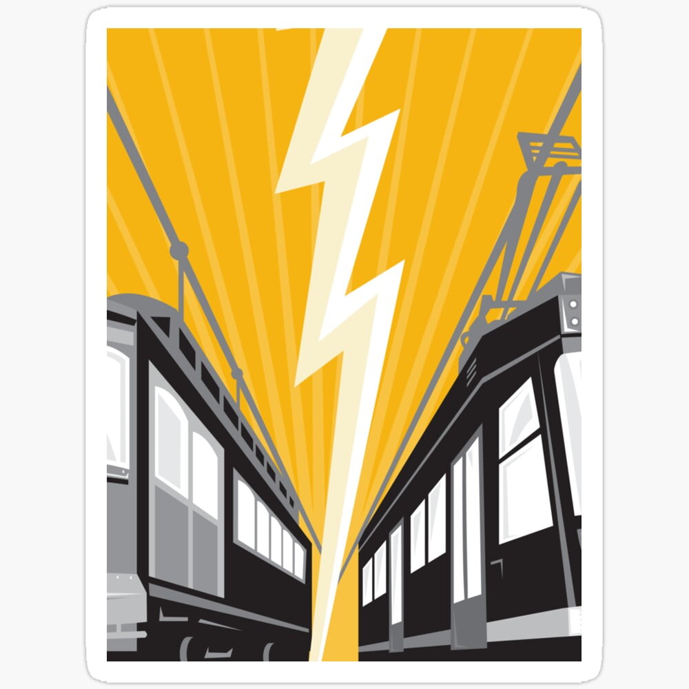 DOPASTICKER Vintage And Modern Streetcar Tram Train Sticker Phone Decal ...
