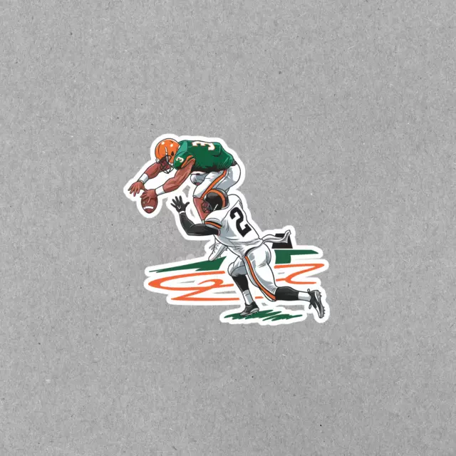 Cba Sticker DOPASTICKER Vintage Football Player Sticker - Retro Miami Throwback ...