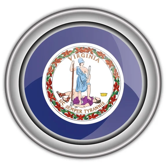 DOPASTICKER Virginia Usa State Flag Silver Badge Car Sticker Decal ...