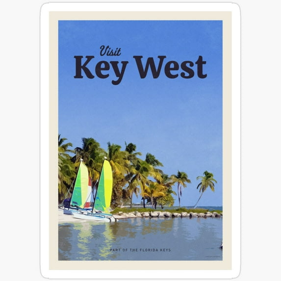 DOPASTICKER Visit Key West Sticker Waterproof Sticker For Water Bottles ...