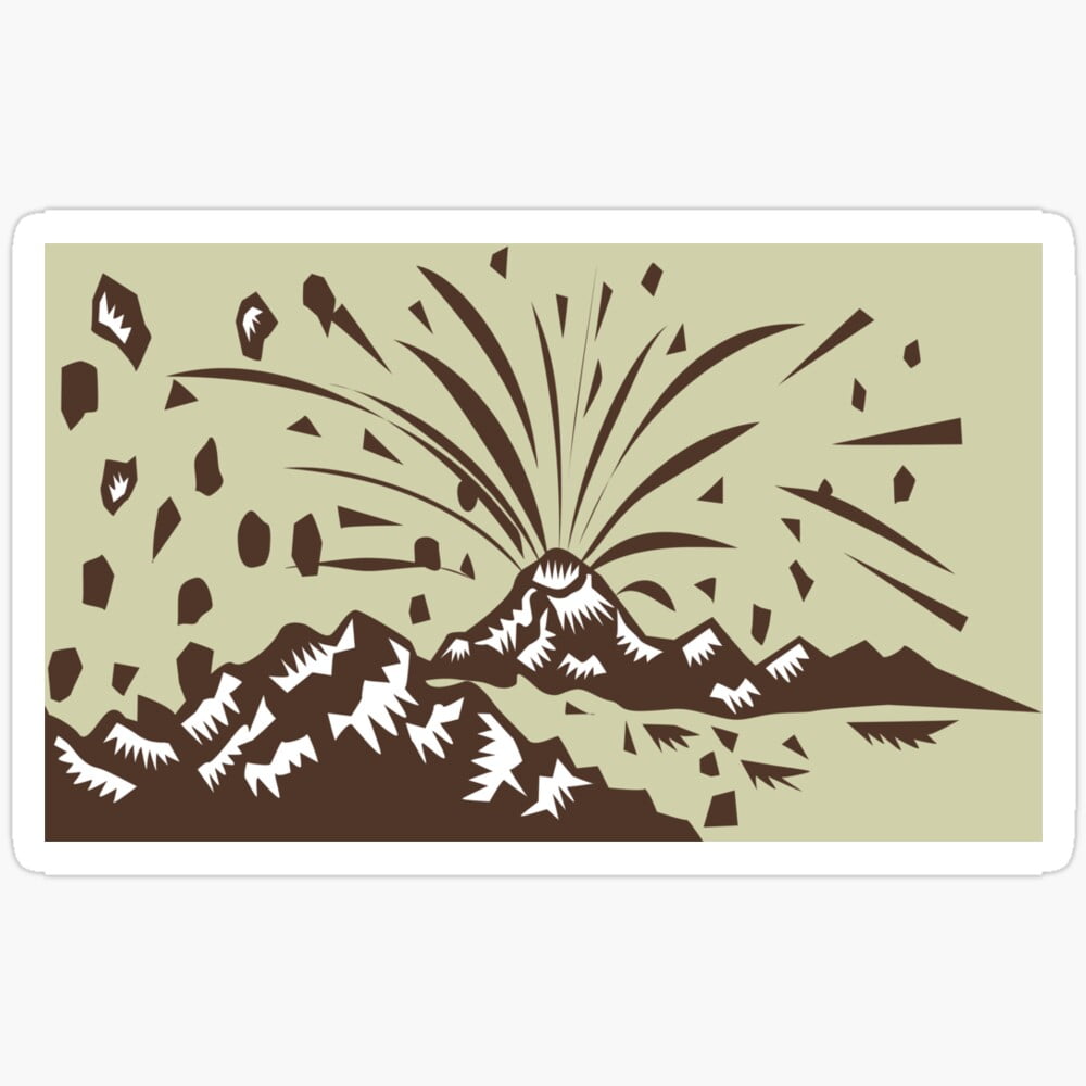 DOPASTICKER Volcano Eruption Island Sticker Phone Decal Water Bottle ...