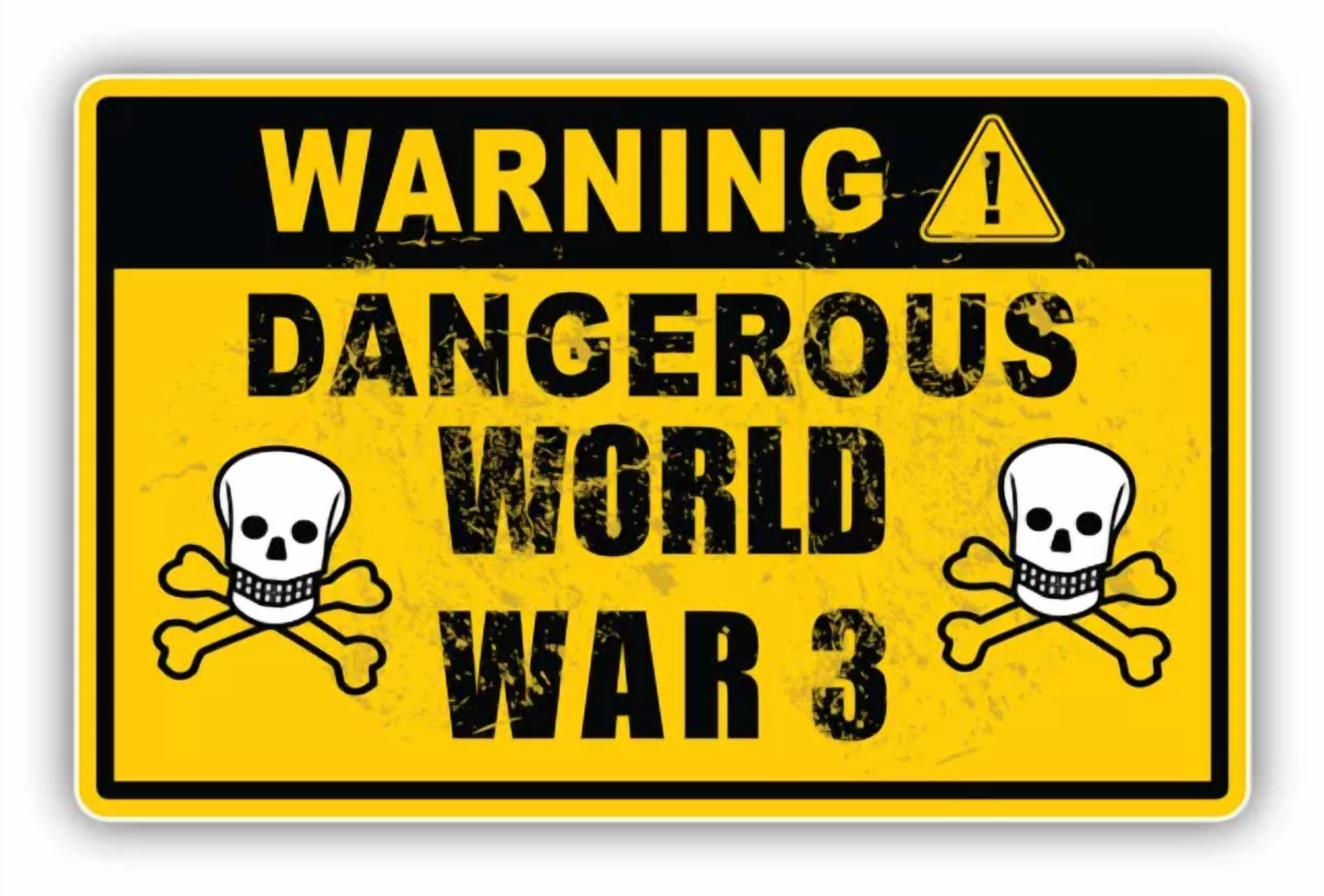 DOPASTICKER Warning Dangerous World War 3 Sticker Decal Phone Decal ...