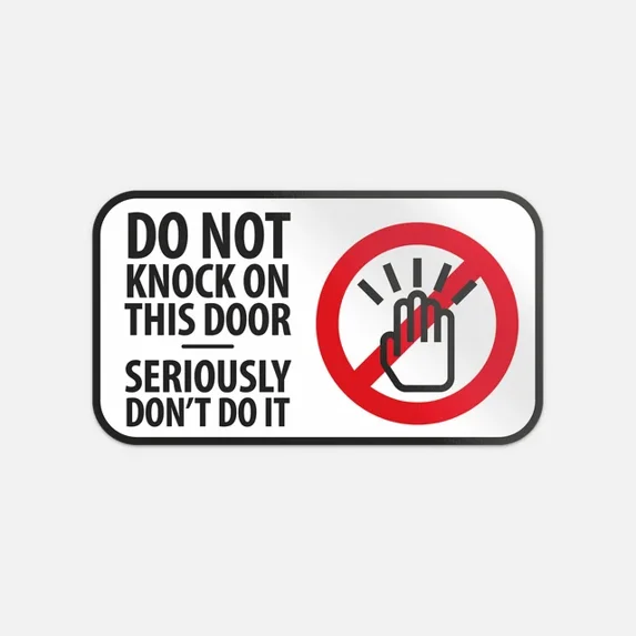 DOPASTICKER Warning Sign Do Not Knock On This Door Sticker Decal Phone ...