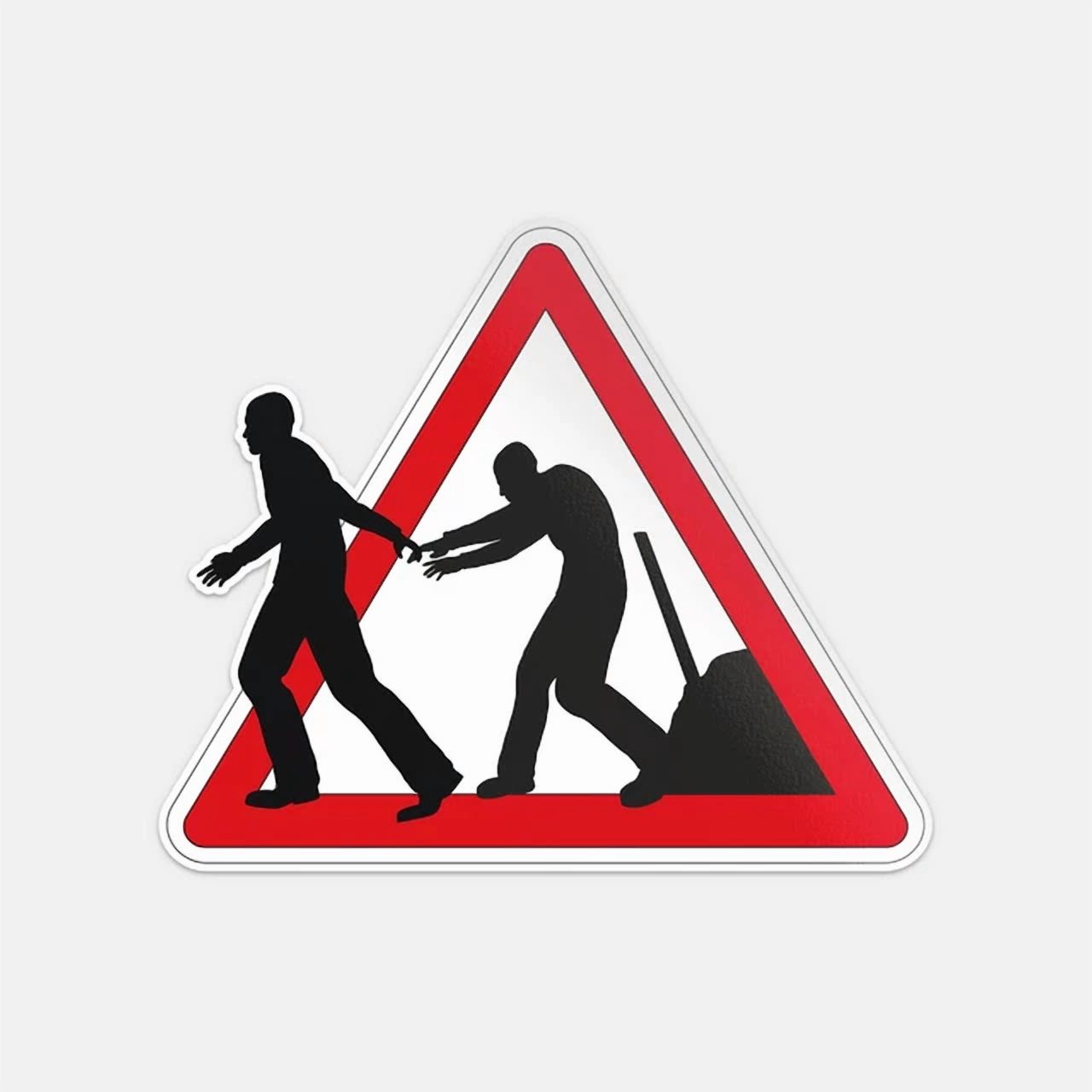 DOPASTICKER Warning Sign Worker Brake Hold Sticker Decal Phone Decal ...