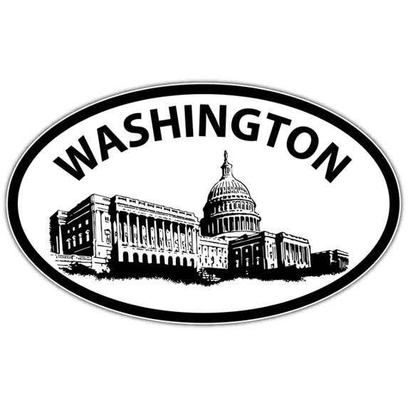 DOPASTICKER Washington United States Capitol Usa Oval Car Window ...