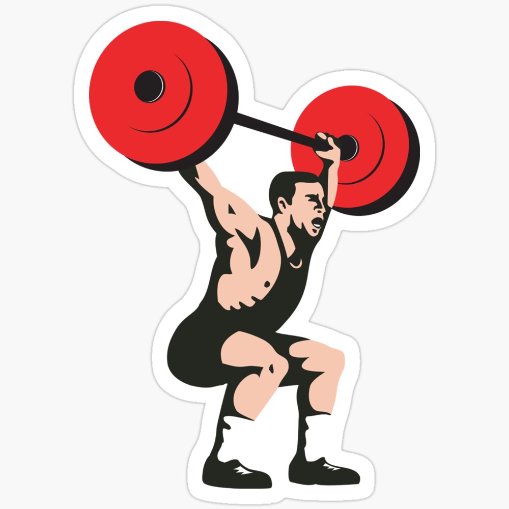 DOPASTICKER Weightlifter Lifting Weights Retro Sticker Phone Decal ...
