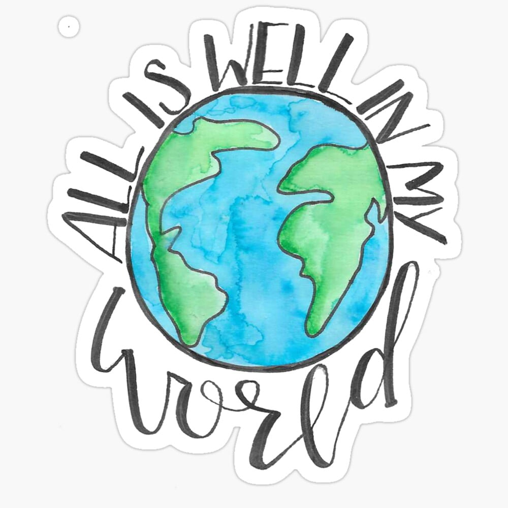 DOPASTICKER All Is Well In My World Sticker, Decorate Laptops, Water ...