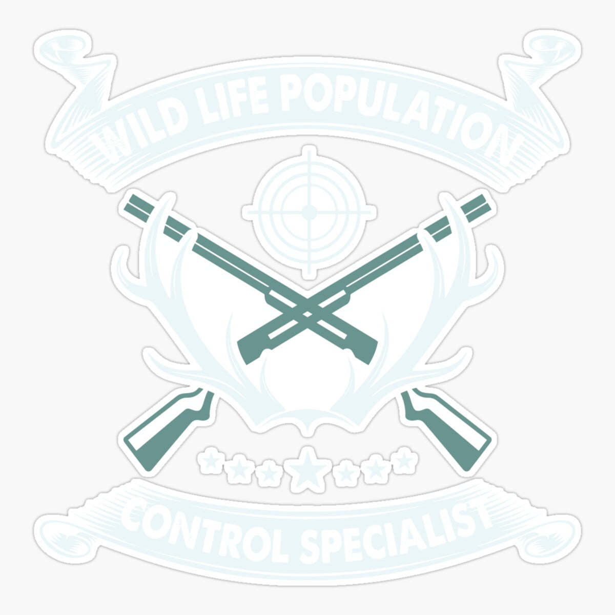 DOPASTICKER Wildlie Population Control Specialist Hunter Hunting ...