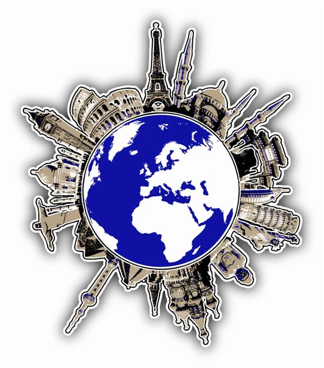 DOPASTICKER World Travel Monument Car Sticker Phone Water Bottle ...