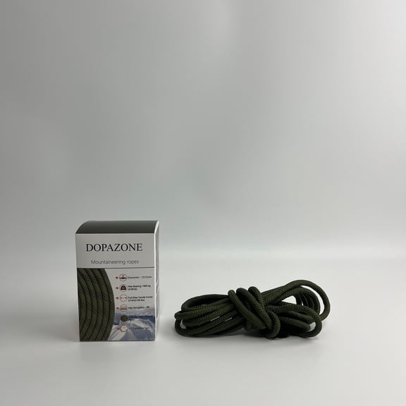 DOPAZONE Mountaineering ropes,0 Feet x 1/4 Inch (7mm)  Strong All-Purpose Utility Rope  Polypropylene Nylon Poly Lightweight Diamond Braided Cord  Green